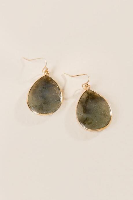 Francesca's Britta Large Teardrop Earring In Gray - Gray