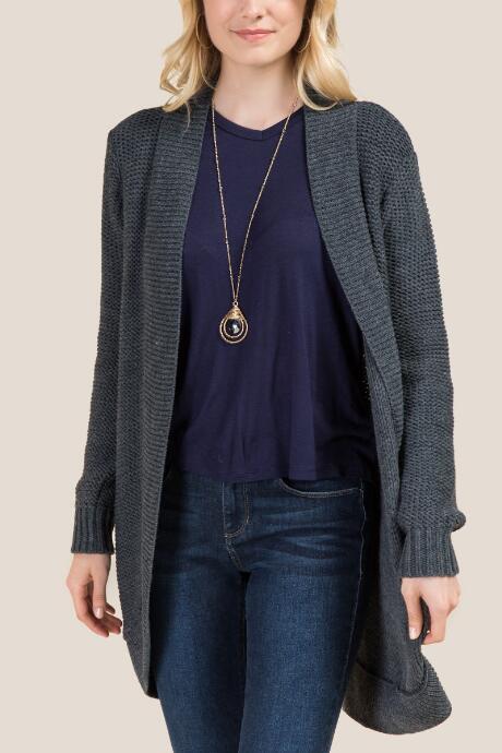 Alya Elin Cocoon Sweater Wrap - Dark Grey