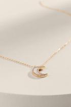 Francesca's Rainah Mother Of Pearl Moon Pendant Necklace - Pearl