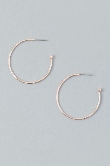 Francesca's Robin Rose Gold Thin Hoop - Rose/gold