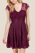 Francesca Inchess Aria Open Back Skater Dress - Purple