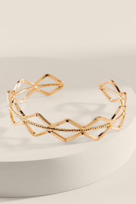 Francesca's Alanna Zig-zag Metal Cuff - Gold