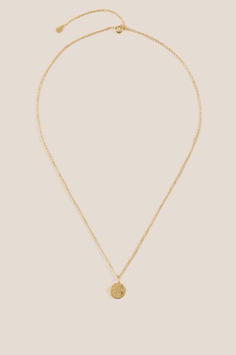 Francesca's Hillary Crystal Coin Necklace - Gold