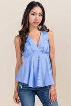 Essue Carlessa Striped Bow Back Tank - Oxford Blue
