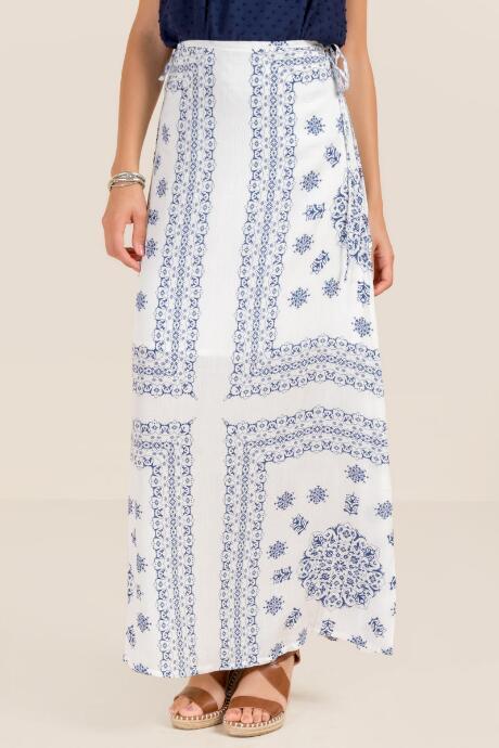 Francesca Inchess Cadee Border Print Maxi Skirt - White