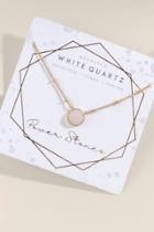 Francesca's Power Stone Semi-precious Pendant Necklace - White