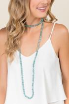 Francesca's Charline Beaded Strand Necklace - Teal