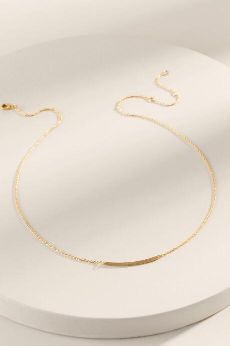 Francesca's Brimmie Delicate Bar Necklace - Gold