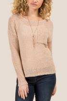 Francesca Inchess Morgan Knit Pullover Sweater - Sand