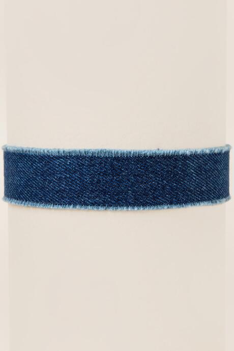 Francesca's Britney Tie Back Denim Choker - Blue