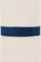 Francesca's Britney Tie Back Denim Choker - Blue