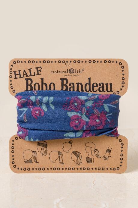 Francesca's Boho Bandeau In Cobalt Floral - Navy