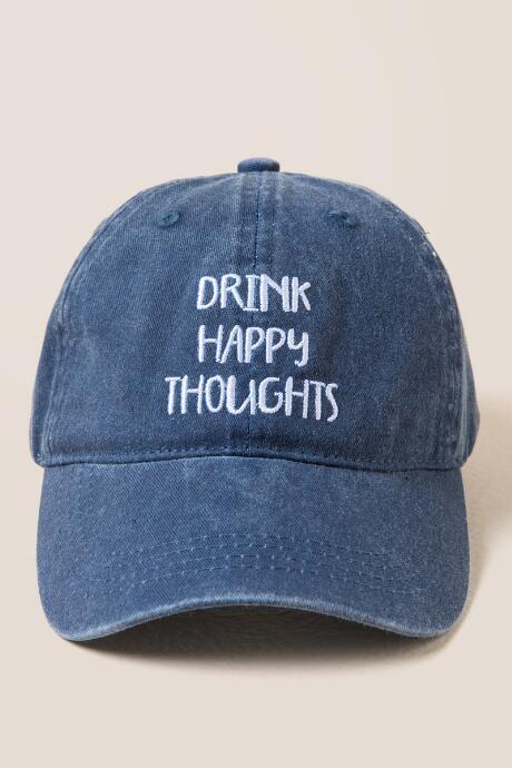 Francesca's Drink Happy Thoughts Cap - Navy