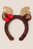Francesca Inchess Glitter & Fur Reindeer Headband - Brown