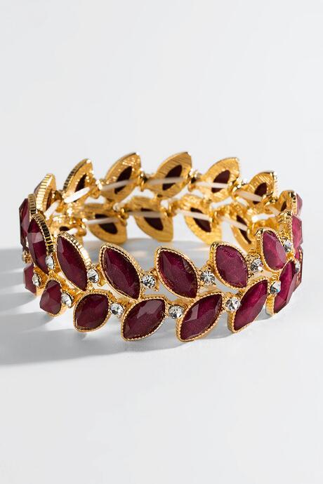 Francesca's Amanda Marquis Stretch Bracelet - Burgundy