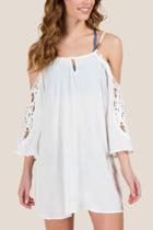 Francesca Inchess Emery Crochet Cold Shoulder Swim Cover-up - Ivory