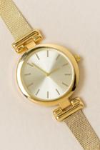 Francesca's Gina Mesh Minimal Watch - Gold