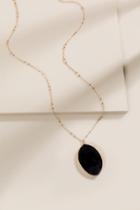 Francesca's Destiny Semi-precious Stone Pendant Necklace - Black