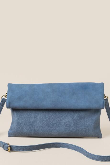 Francesca's Amelia Fold-over Clutch - Dark Chambray