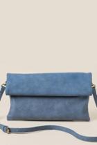 Francesca's Amelia Fold-over Clutch - Dark Chambray