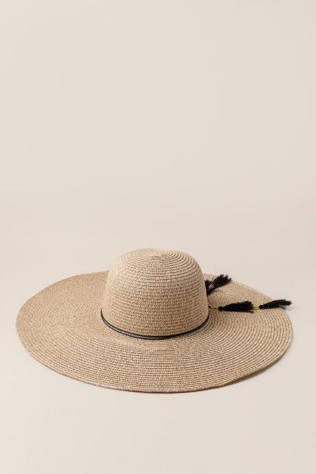 Francesca's Alessa Tassel Floppy Hat - Natural