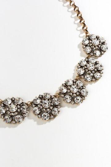 Francesca's Nove Crystal Flower Statement Necklace - Crystal