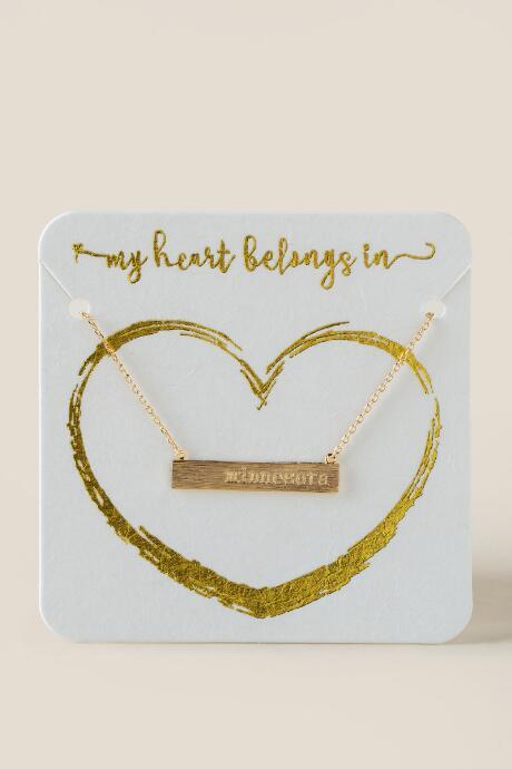 Francesca's Minnesota Bar Pendant In Gold - Gold