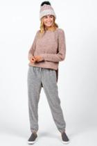 Francesca's Audra Rounded Hem Tunic Sweater - Blush