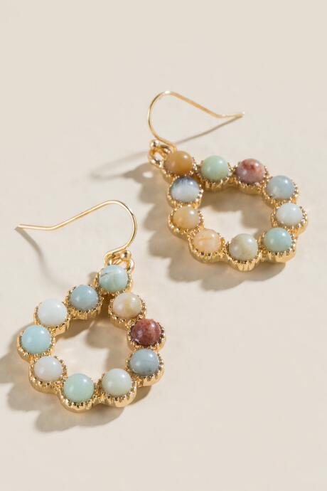 Francesca's Finley Amazonite Teardrop Earrings - Mint