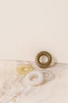 Francesca's Estelle 4 Pack Mini Metallic Hair Coils Set - Gold