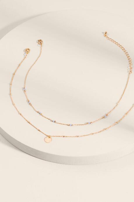 Francesca's Brenna Coin Drop Choker Set - Periwinkle