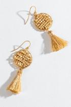 Francesca's Karley Beaded Circle Tassel Earrings - Gold