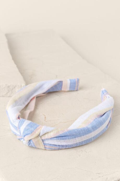 Francesca's Madelyn Striped Headband - Baby Blue