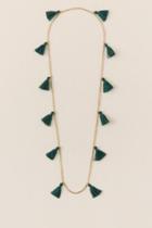 Francesca's Harper Mini Tassels Necklace In Emerald - Emerald