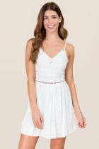 Francesca's Nicolette Lace A-line Dress - White