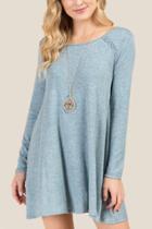 Alya Layna Tie Back Hacci Knit Dress - Oxford Blue