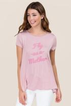 Alya Fly As A Mother Cupro Graphic Tee - Mauve