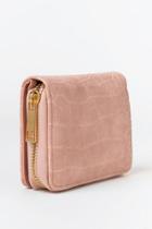 Francesca's Alice Crocodile Zip Around Wallet - Blush