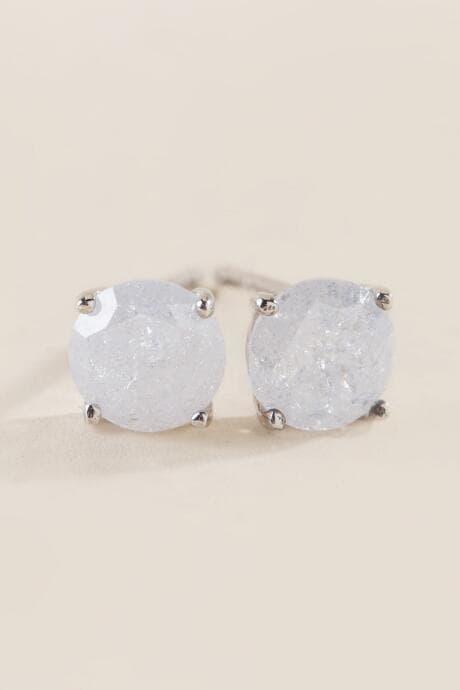 Francesca's Brianna Crystal Studs - White
