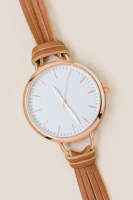 Francesca's Avis Split Band Watch - Cognac
