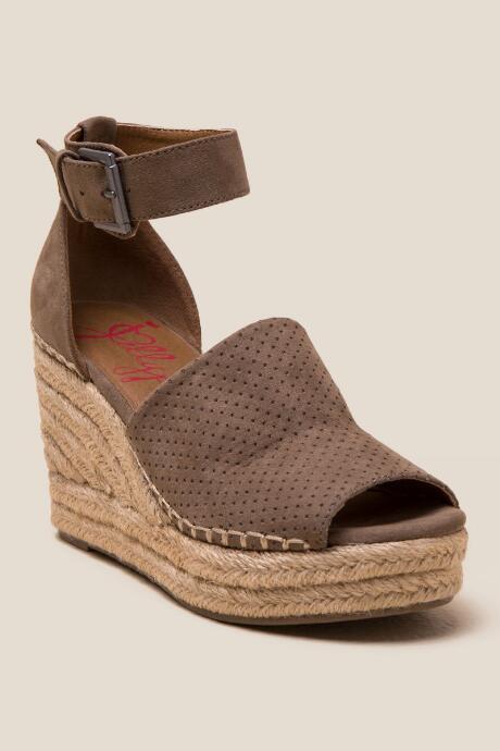 Francesca Inchess Ravishing Peep Toe Jute Wedge - Taupe