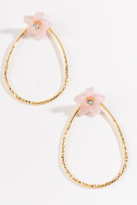 Francesca's Geneva Floral Post Teardrop Earrings - Black