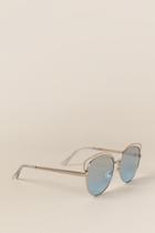Francesca's Gizele Flat Lens Sunglasses - Blue