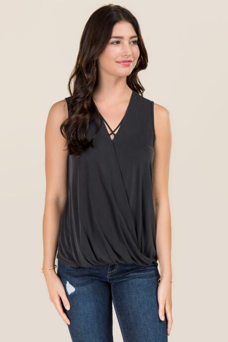Mi Ami Janella X Neck Tank - Black