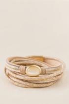 Francesca's Savannah Metallic Wrap Bracelet - Ivory