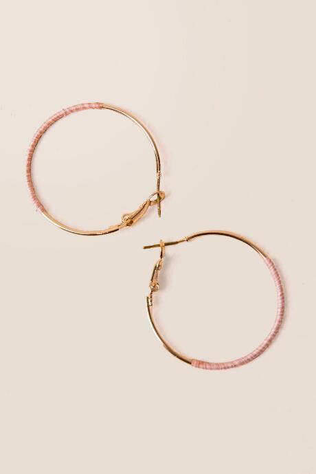 Francesca's Tamara Thread Wrapped Hoop Earring In Blush - Blush