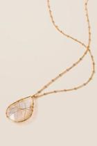 Francesca's Alexa Wire Wrapped Pendant In Pearl - Clear