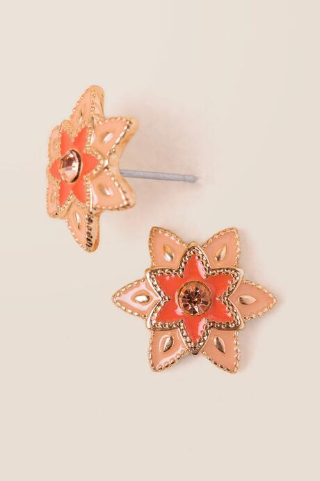 Francesca's Marguex Starburst Stud Earring - Coral