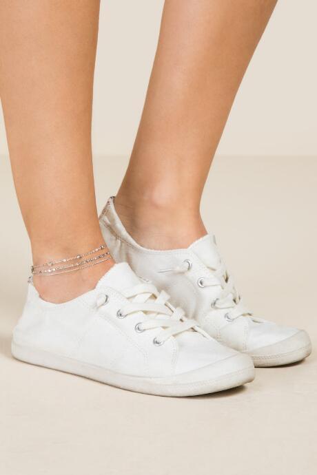 Francesca Inchess Maggie Silver Delicate Anklet - Silver