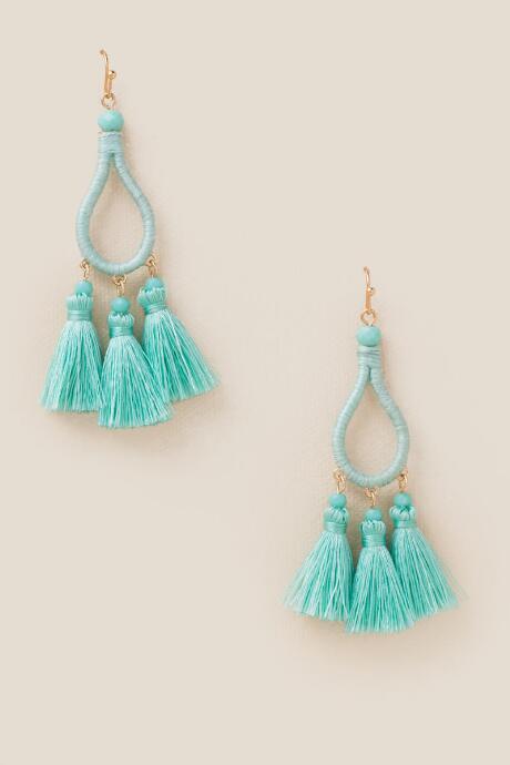 Francesca's Briella Loop Drop Earrings - Mint